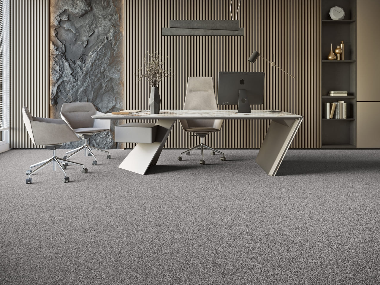 Ковровая плитка Bonkeel Pandora Grey 500×500×10 фото в интерьере